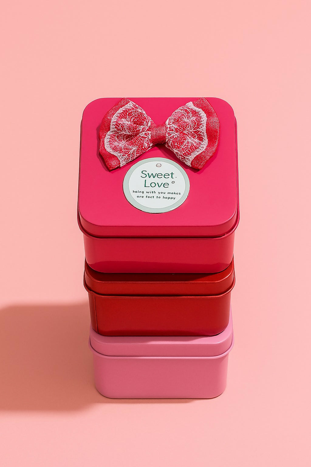 Set of 6 “Sweet Love” Heart Tin Gift Boxes with Bows – Decorative Metal Candy Boxes for Wedding Return Gifts, Valentine Favors, Party Hampers & Festive Gifting – Multicolor Love-Themed Packaging