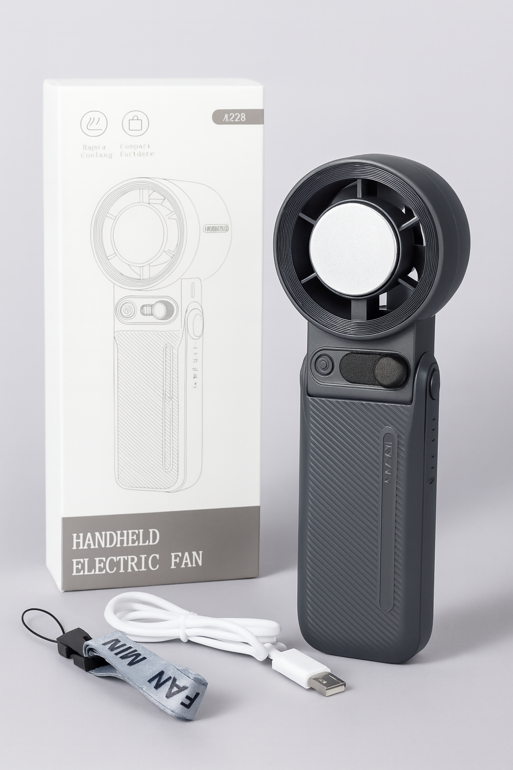 Rechargeable Handheld Electric Fan – Portable Compact Mini Cooling Fan with Powerful Airflow, USB Charging, Adjustable Speeds & Quiet Operation for Travel, Home, Office, and Outdoor Use