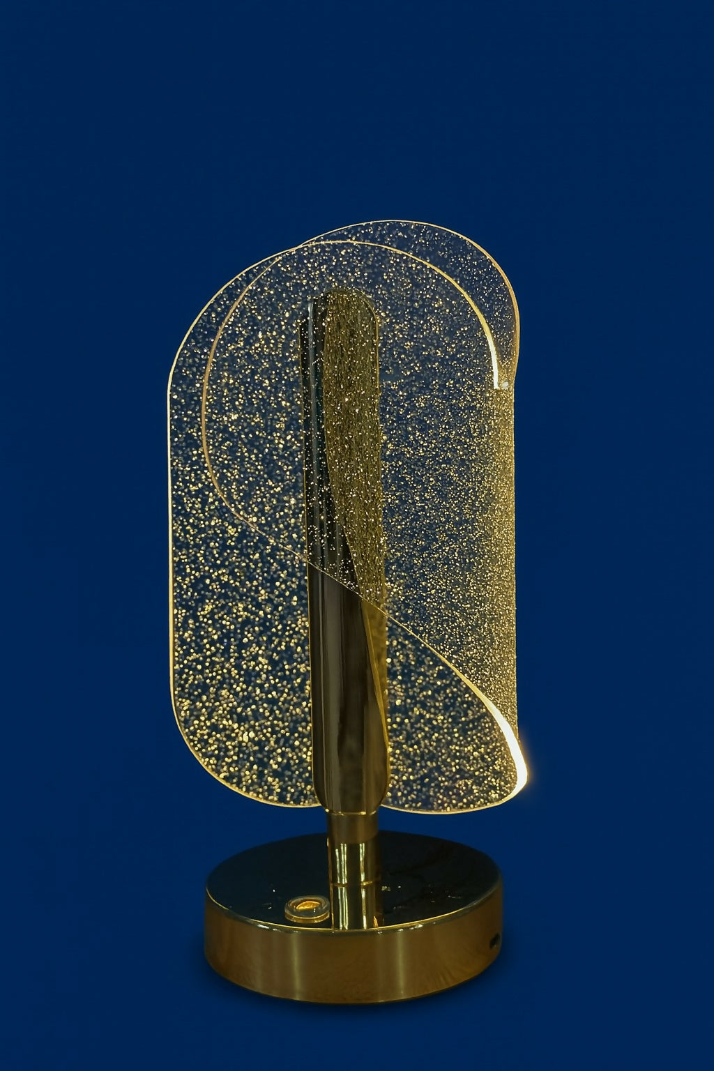 HOME DECOR Modern Luxury Spiral Crystal LED Table Lamp – Golden Glitter Glow Decorative Light for Home, Bedroom, Living Room, Office Desk, Nightstand & Gifting – Elegant Accent Lamp