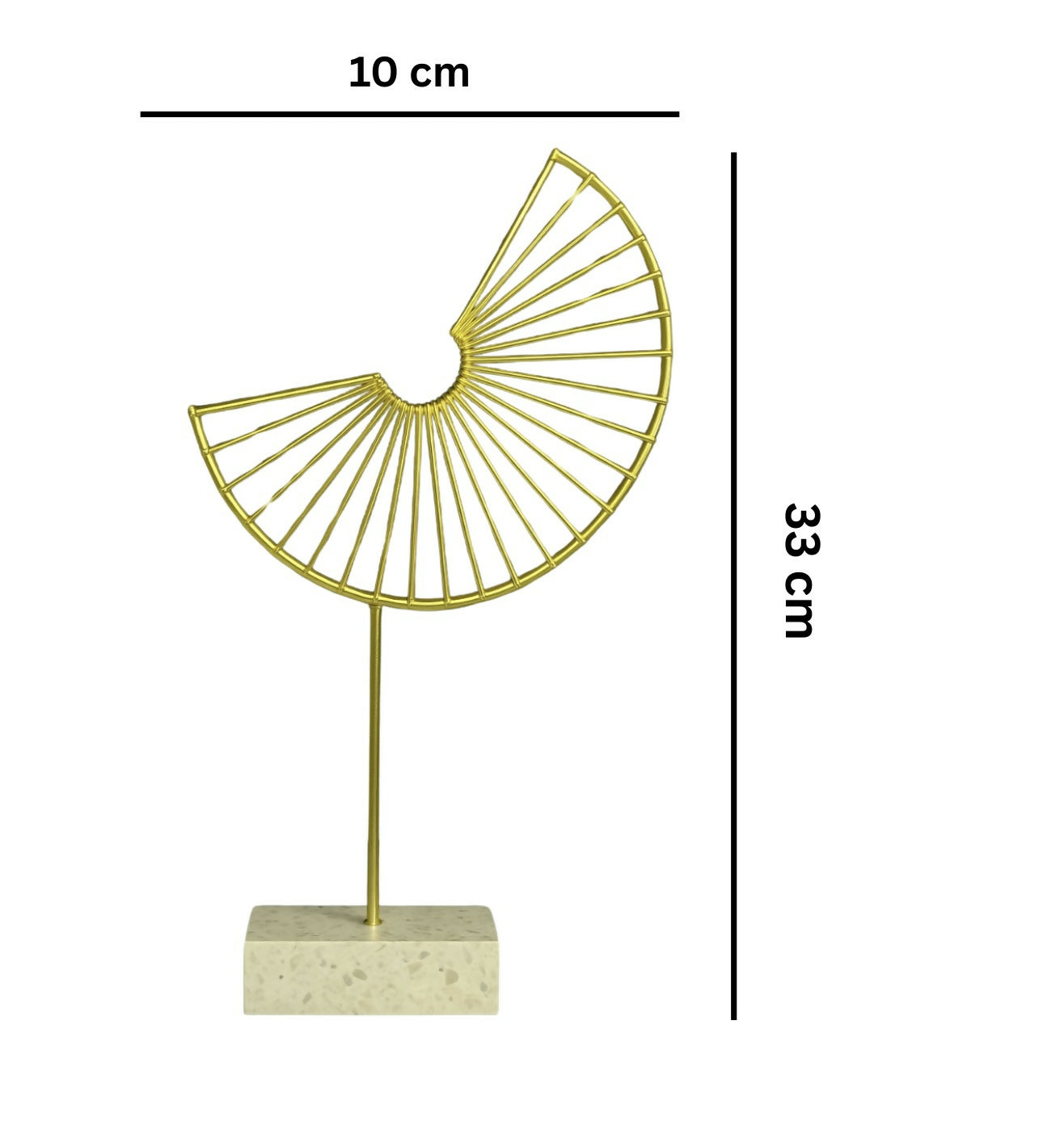 HOME DECOR Modern Abstract Golden Wire Sculpture with Stone Base – Minimalist Table Decor