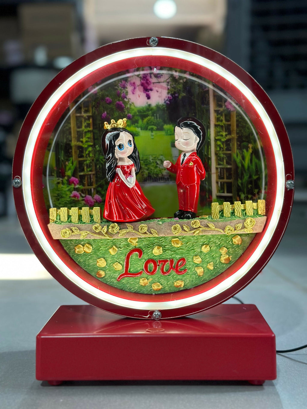 Royal Love Glow Frame Creative Love Couple Light Gift Set, Anniversary Christmas New Year Valentine's Decorative Showpiece