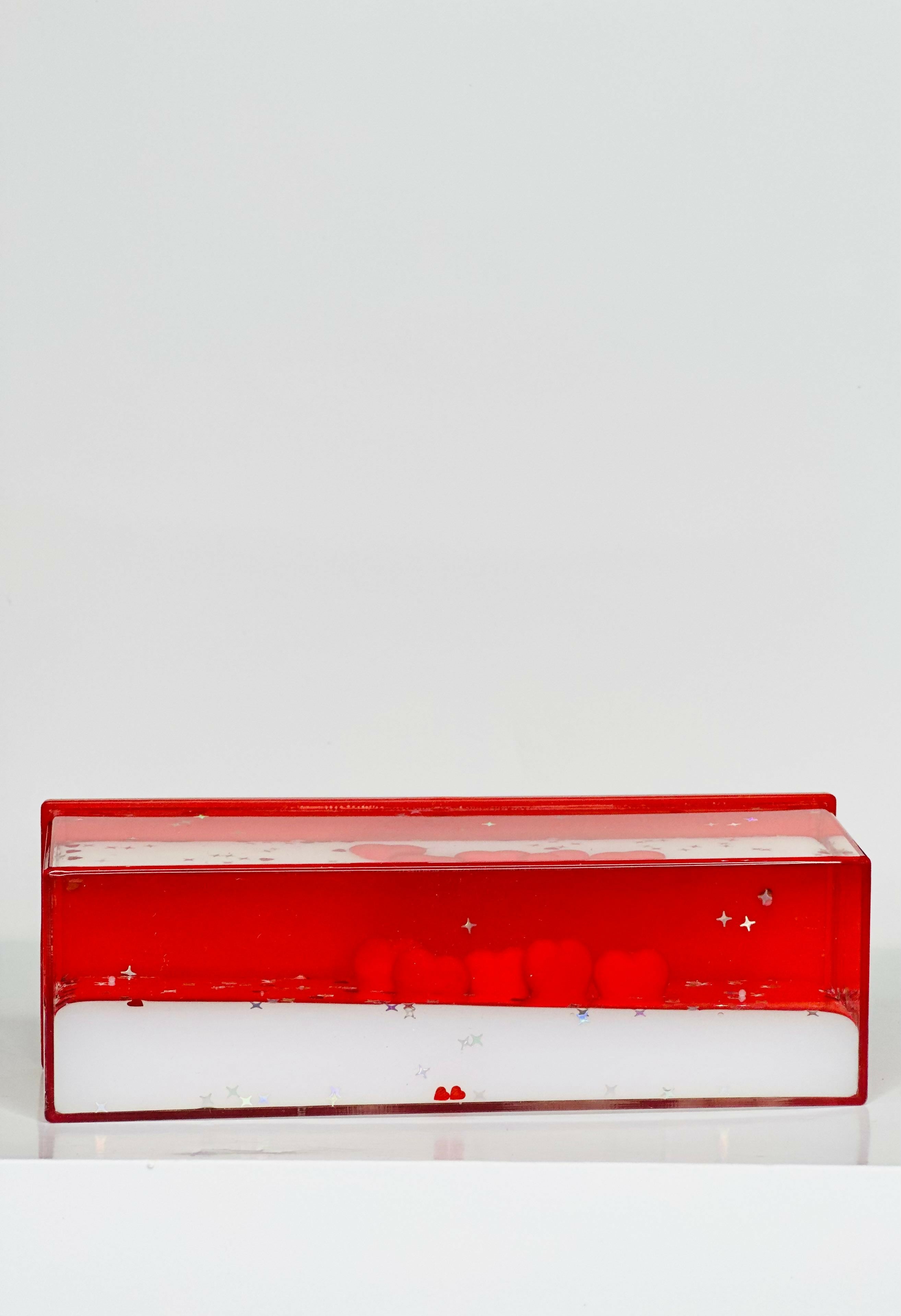 paper weight Cute Bear and Bunny LOVE Display Showpiece – Romantic Couple Figurine in Transparent Red Base Case with Star Confetti – Decorative Valentine Gift for Boyfriend, Girlfriend, Anniversary, or Home Décor