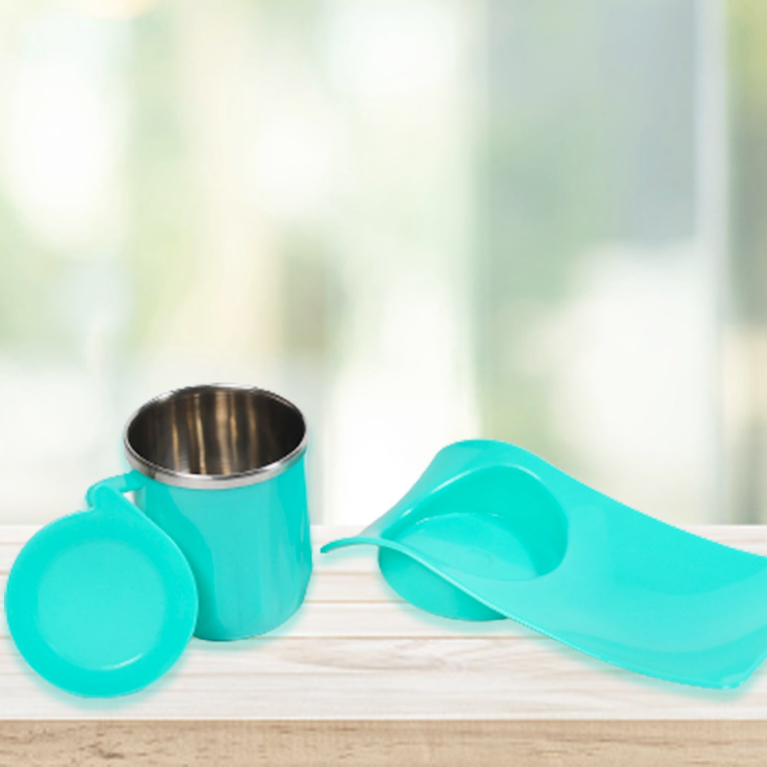 Customize Snack Tray with 350ml Steel Cup for Kids & Home Use