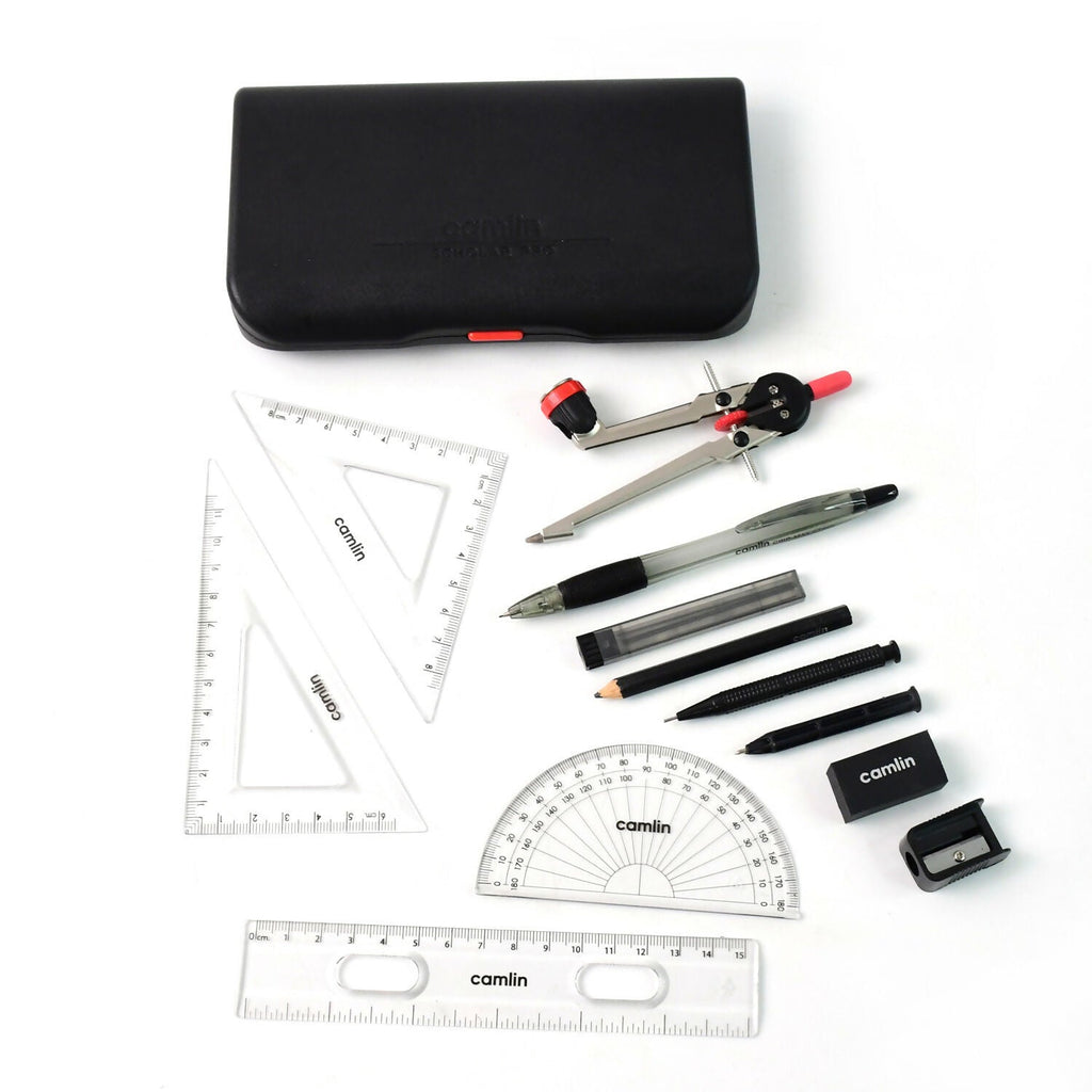 Camlin Scholar Pro Geometry Box – 12-Piece Maths Drawing Instruments Set