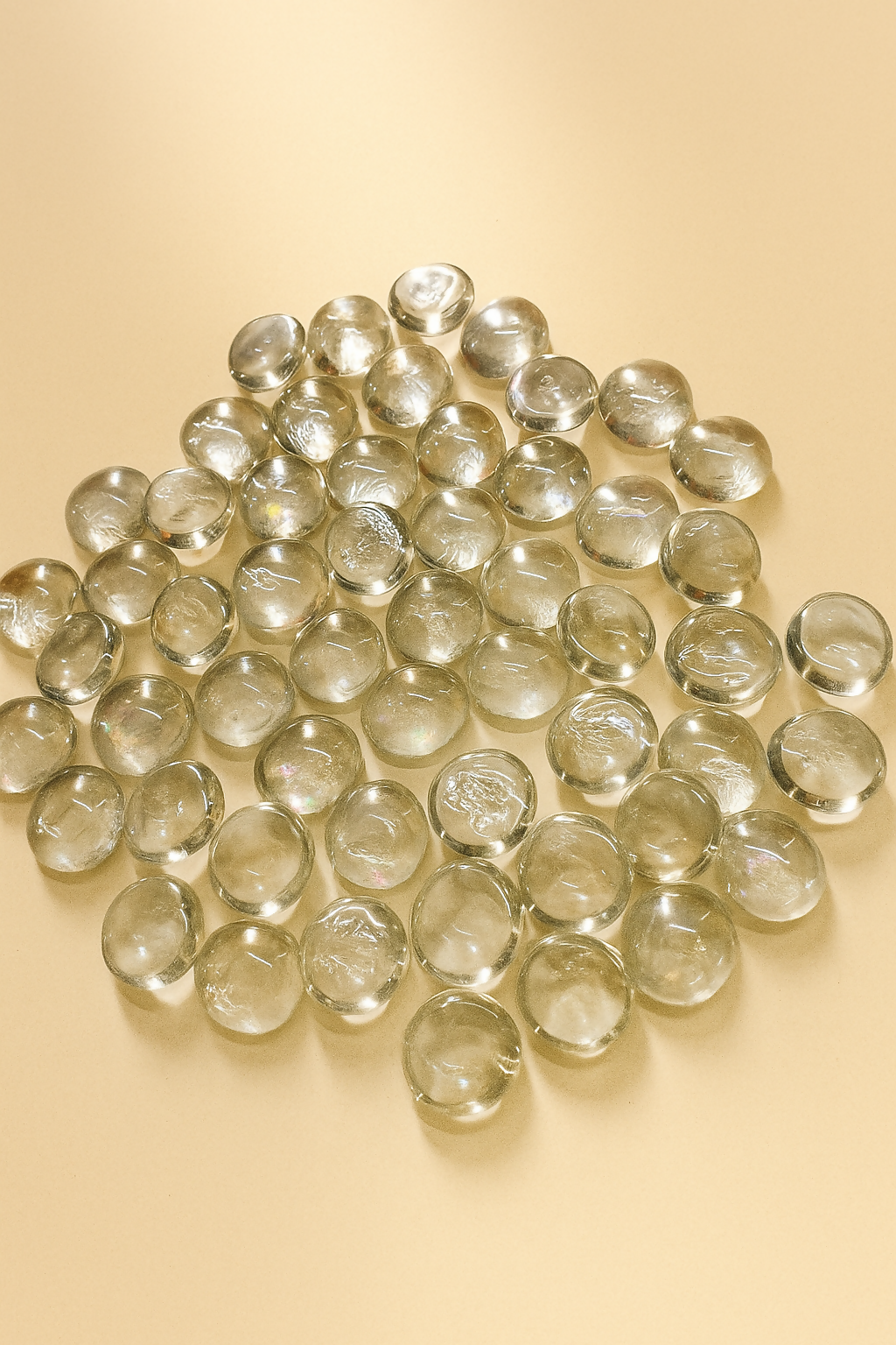 Clear Glass Pebbles for Decoration – Flat Marbles for Vase Filler, Aquarium, Crafts & Home Decor