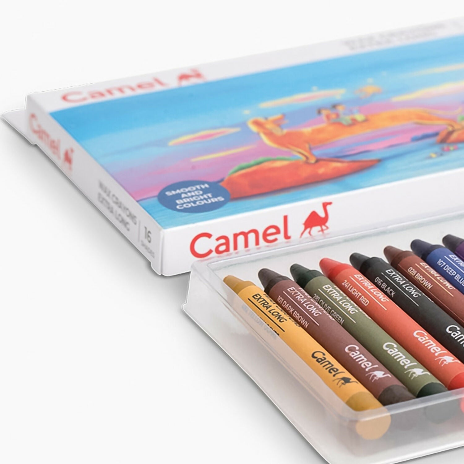 Camlin Wax Crayons Extra Long – 16 Bright Shades for Smooth Colouring