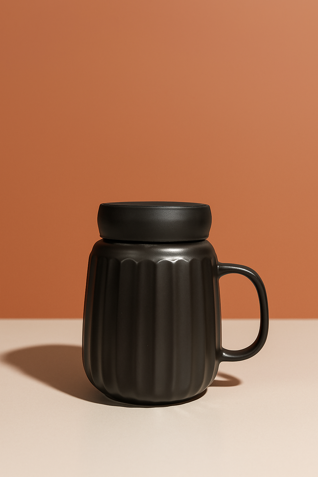 Luxury Black Ceramic "Mr" Coffee Mug with Lid – Matte Finish Gold Lettering Mug for Men – Ideal Gift for Husband, Fiancé, Boyfriend, or Groom