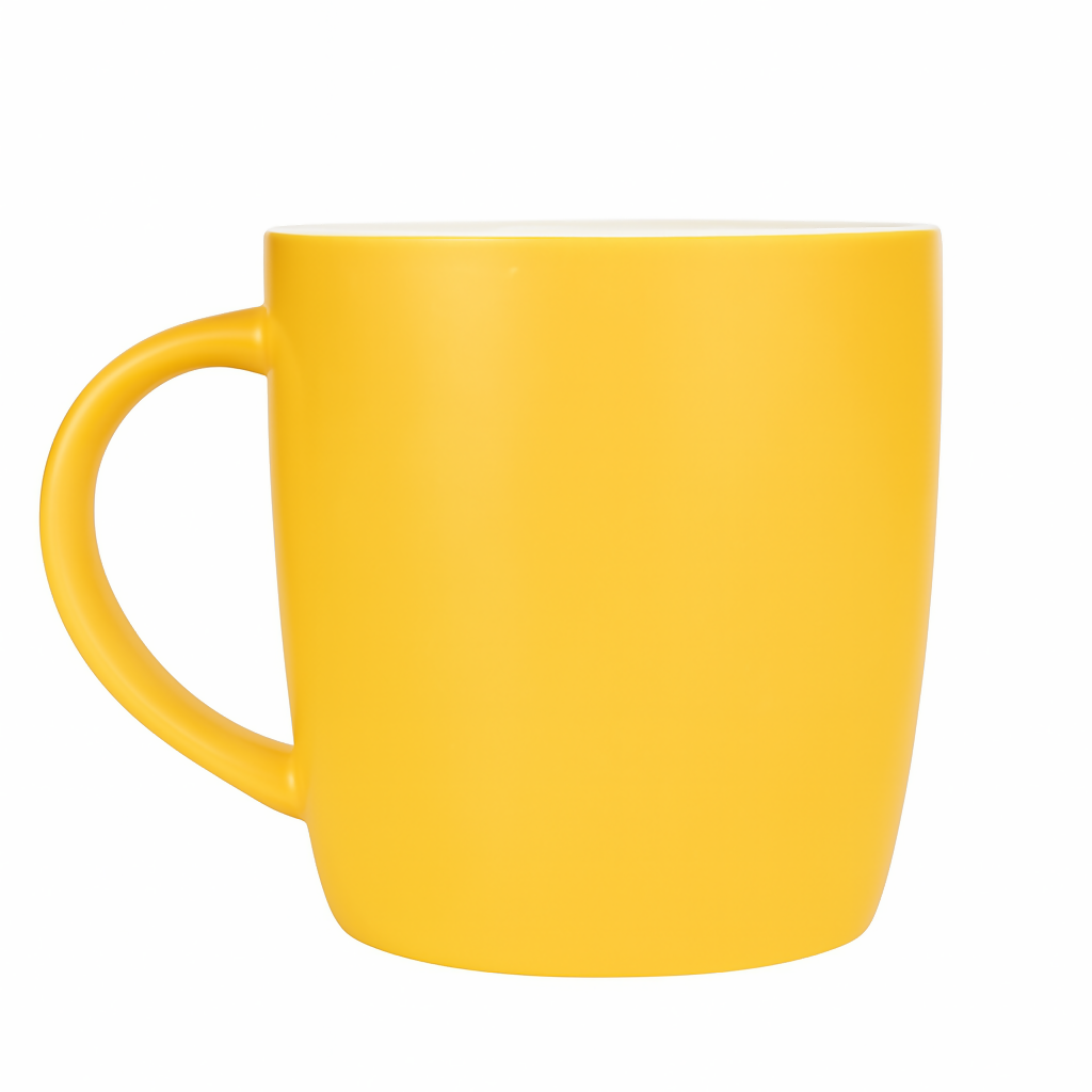 Cute Yellow Smiley Face Ceramic Coffee Mug with Tongue Out Design