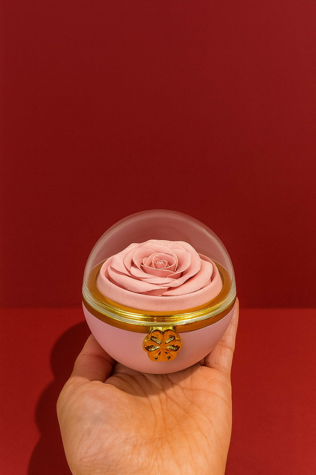 Luxury Pink Rose Jewelry Box with Transparent Dome – Artificial Rose with Hidden Jewelry Storage, Gift Bag & Premium Packaging for Women, Romantic Birthday, Anniversary, Valentine’s Day & Wedding Gifts