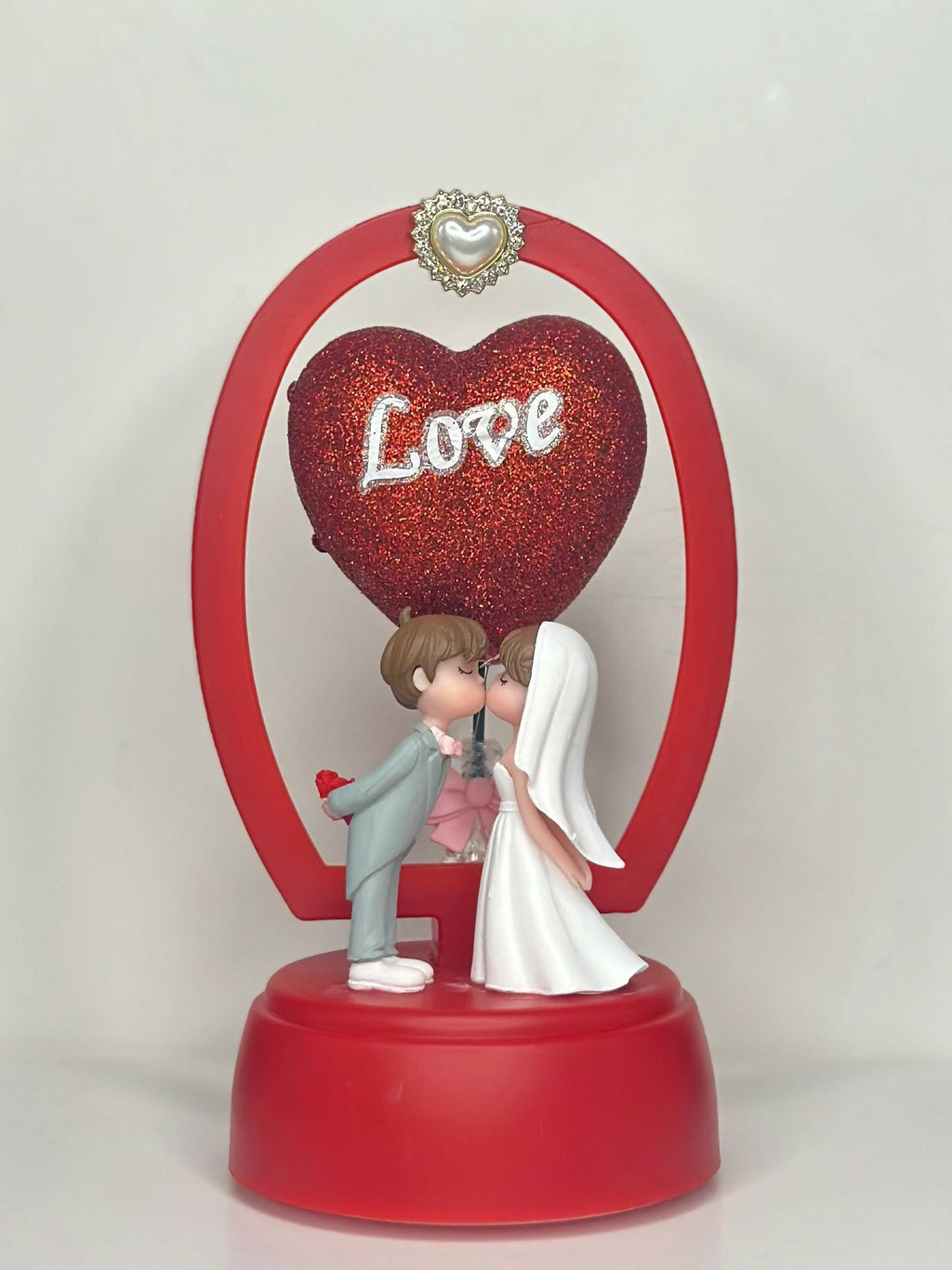 Royal Red Wedding Love Lamp Creative Love Couple Light Gift Set, Anniversary Christmas New Year Valentine's Decorative Showpiece