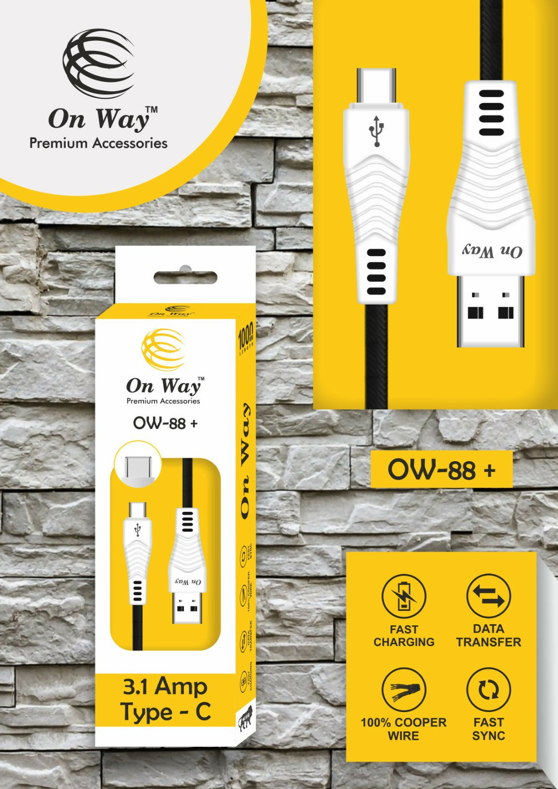 CABLE 35W TYPE C OW-88+ ONWAY