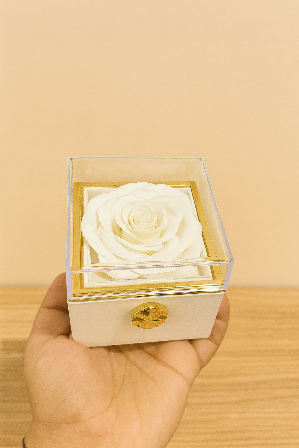 Luxury Eternal Rose Gift Box with Jewelry Drawer – Preserved Real Looking Rose in Elegant Display Case, Romantic Gift with Necklace Storage, Premium Packaging with Gift Bag – Perfect for Birthday, Anniversary, Valentine’s Day