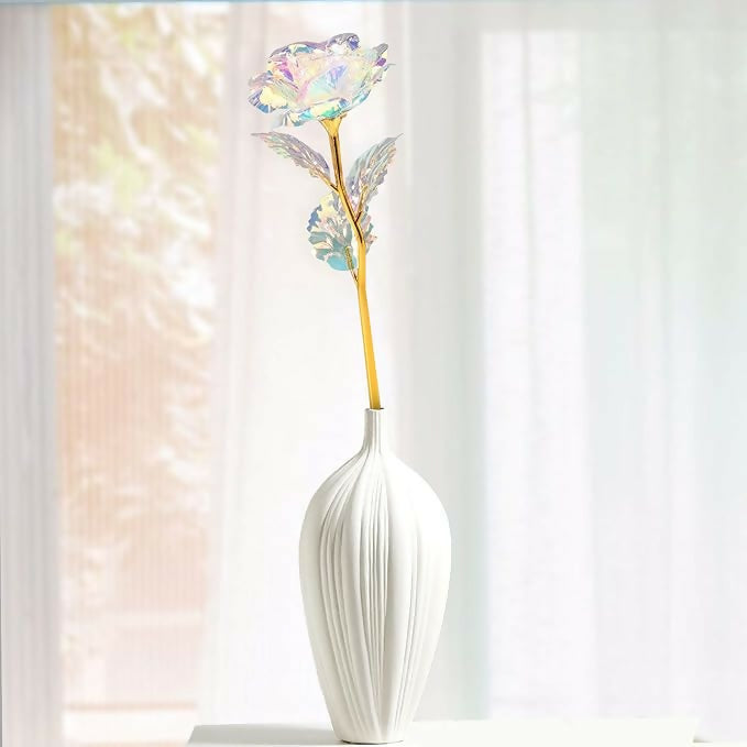 Elegant Galaxy Rose – Iridescent Artificial Flower Decoration for Home, Office, or Romantic Gift – Perfect for Anniversary, Valentine's Day, or Table Centerpiece Display