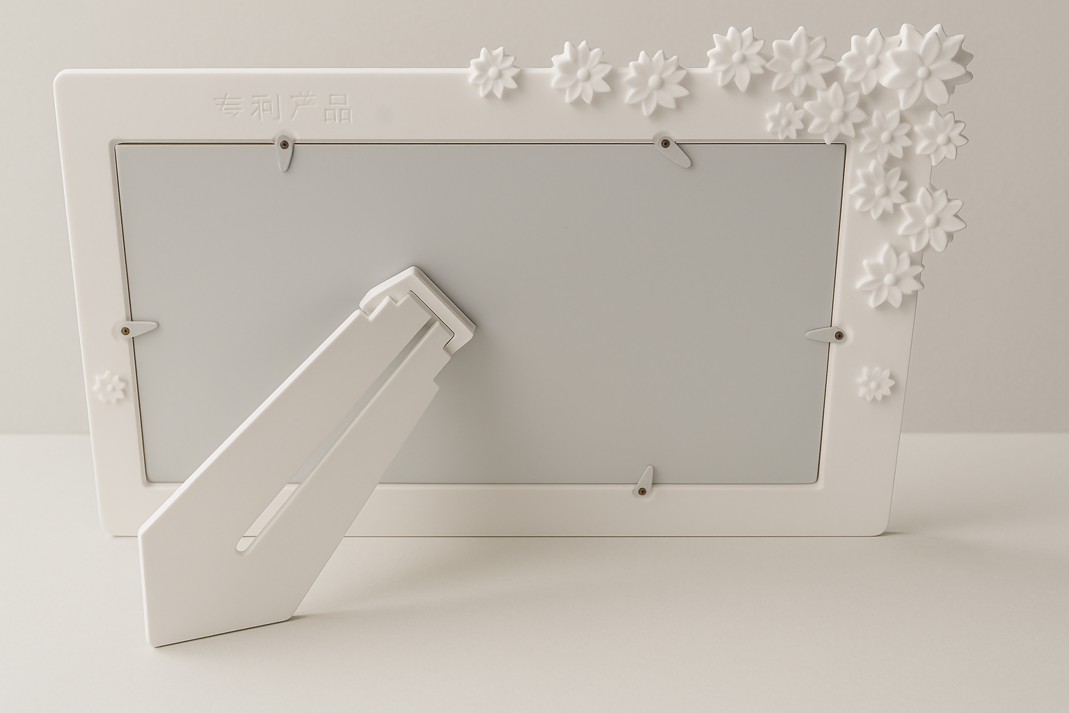 Elegant White Double Photo Frame with 3D Floral Embellishments and Crystal Accents – Romantic Twin Picture Holder for Wedding, Anniversary, or Bedroom Décor