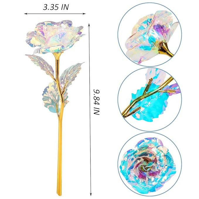 Elegant Galaxy Rose – Iridescent Artificial Flower Decoration for Home, Office, or Romantic Gift – Perfect for Anniversary, Valentine's Day, or Table Centerpiece Display