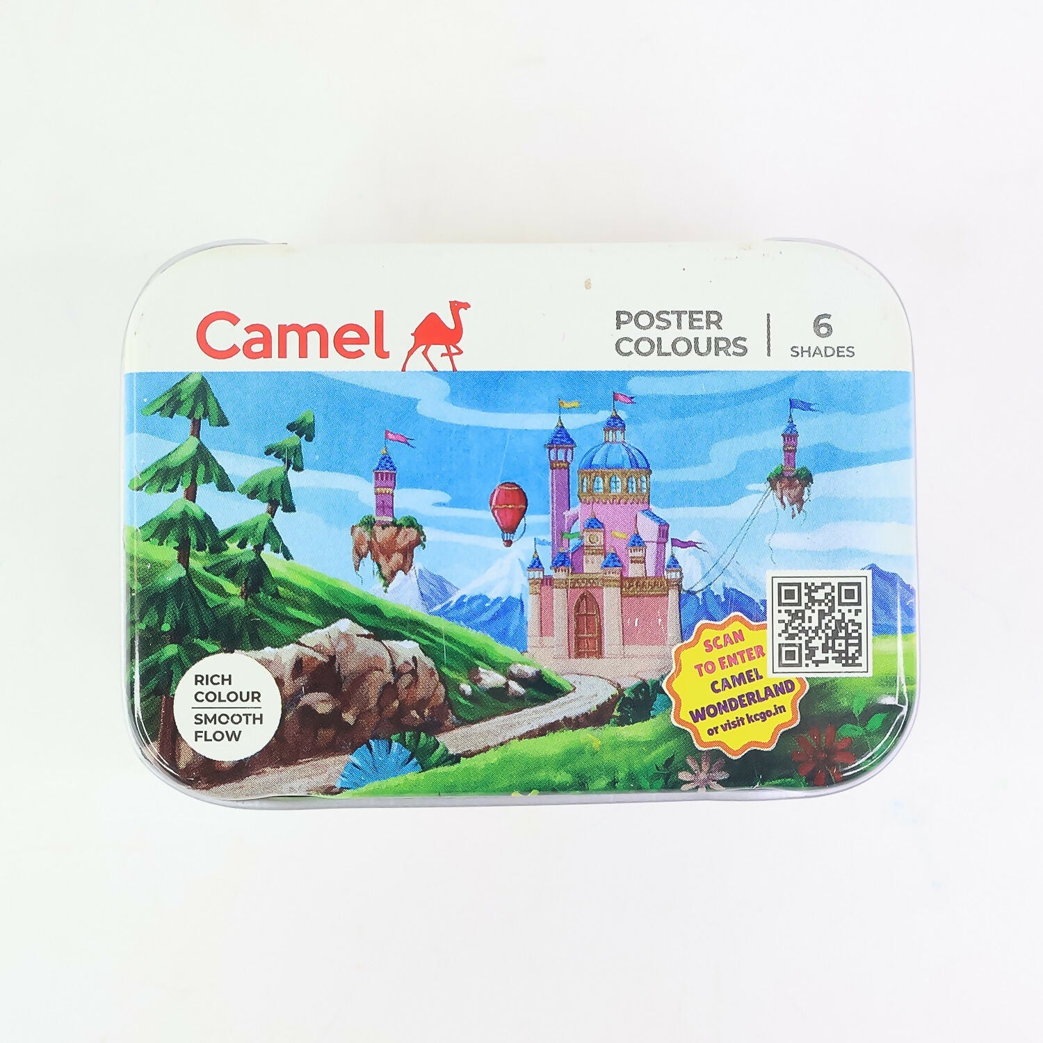 Camel Poster Colours 6 Assorted Shades with Free Palette (10 ml Each)
