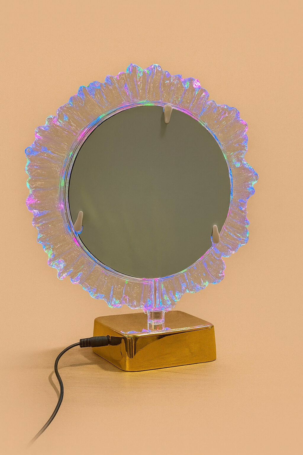 Personalized Round LED Crystal Photo Frame with Golden Base | Glowing Multi-Color Light Wedding Anniversary Gift for Couples, Birthday, Valentine’s Day, Home Décor Night Lamp