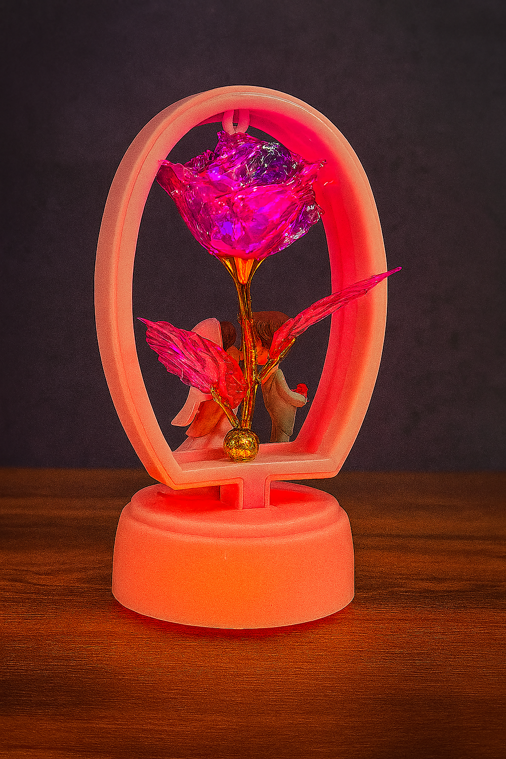 Romantic LED Rose Couple Figurine Showpiece with LOVE Light – Wedding Bride & Groom Night Lamp Gift for Valentine, Anniversary, Birthday, and Bedroom Table Decor