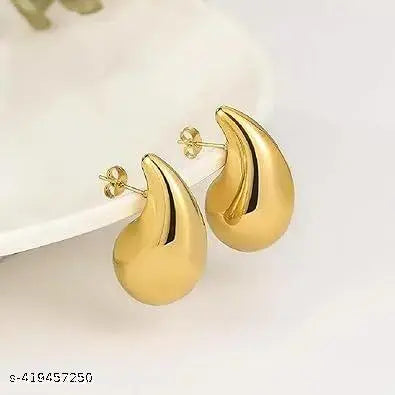 Women's Chic Teardrop Gold Silver Round Stainless Steel Earrings | Kendall Earrings
