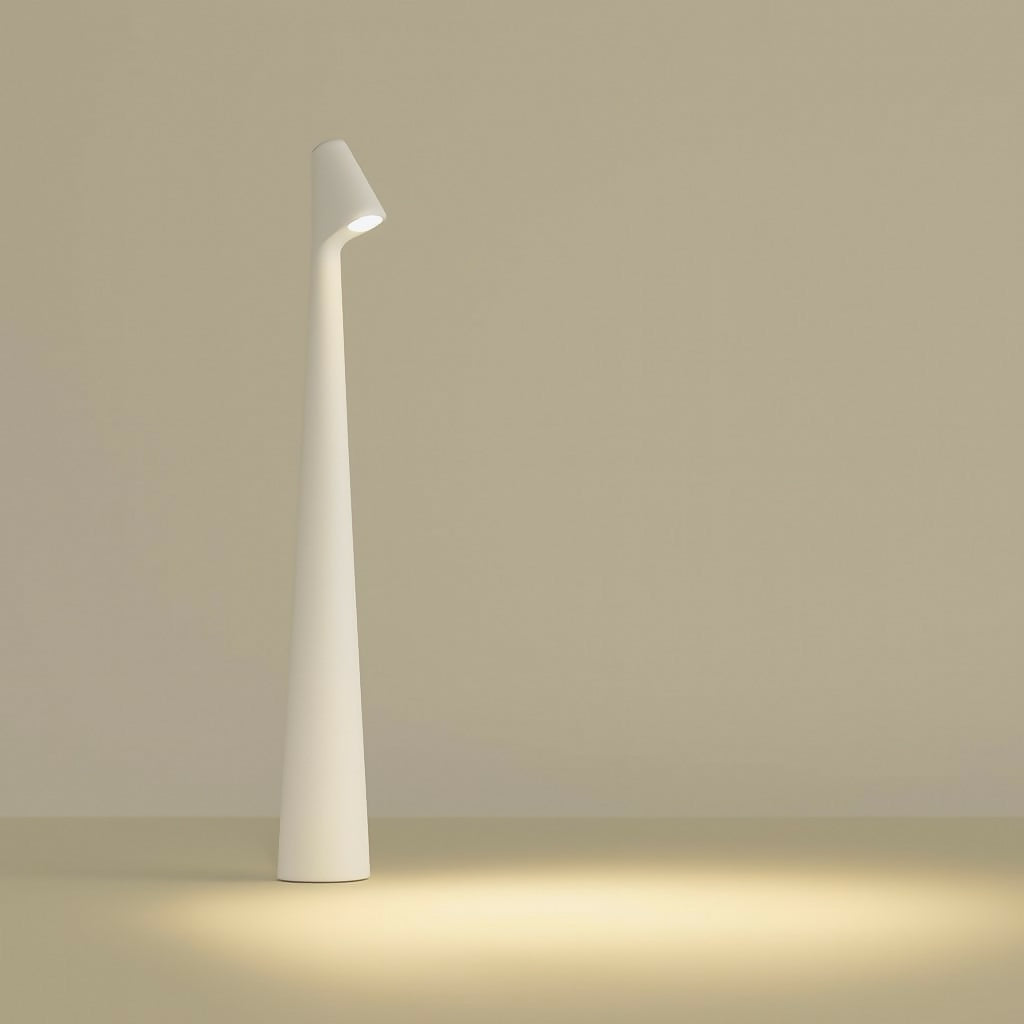 Rechargeable LED Desk Lamp with Touch Control | 34.5cm Tall Modern ABS Table Lamp with Type-C Charging, Non-Slip Base, and Adjustable Light – Minimalist White Study Light for Home Office Reading